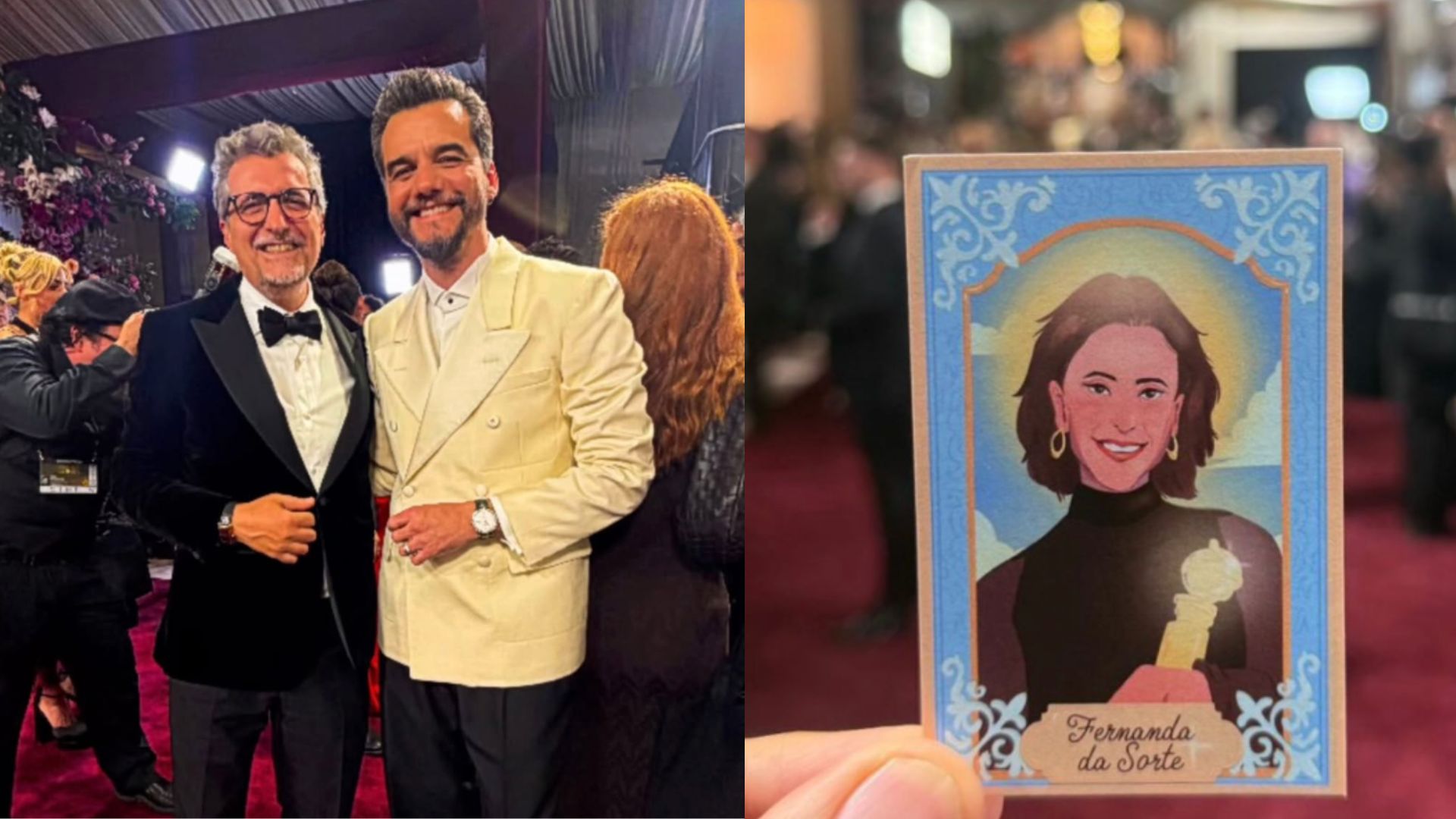 Elenco leva Fernanda Torres pra dar sorte a premiação Reprodução/Instagram @vitrine_filmes @oagentesecreto_filme