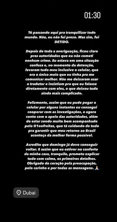 Pronunciamento de Lucas Viana