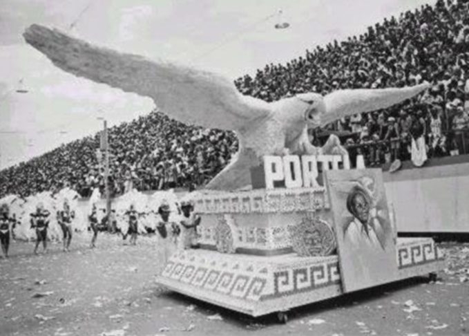 Entre 1941 e 1947, a Portela venceu sete vezes seguidas e sagrou-se heptacampeã do Carnaval do RJ. Reprodução: Flipar