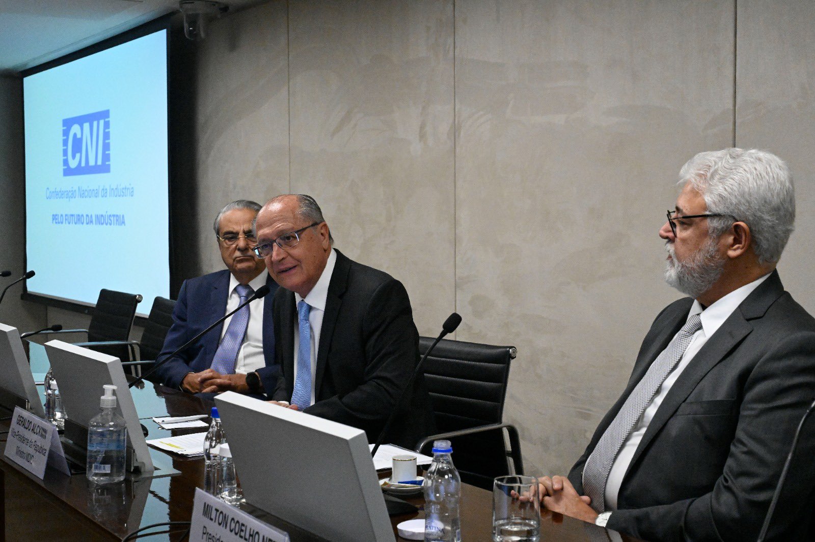 Geraldo Alckmin, ministro do Desenvolvimento, discursando na CNI. Foto: Reprodução/Twitter - 29/03/2023