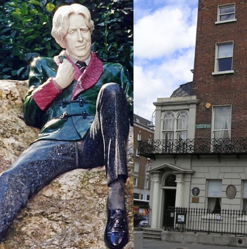 A casa onde ele morou em Dublin hoje é um colégio. Mas costuma ser visitada por curiosos e fica em frente a uma praça que tem uma estátua do escritor.  Reprodução: Flipar