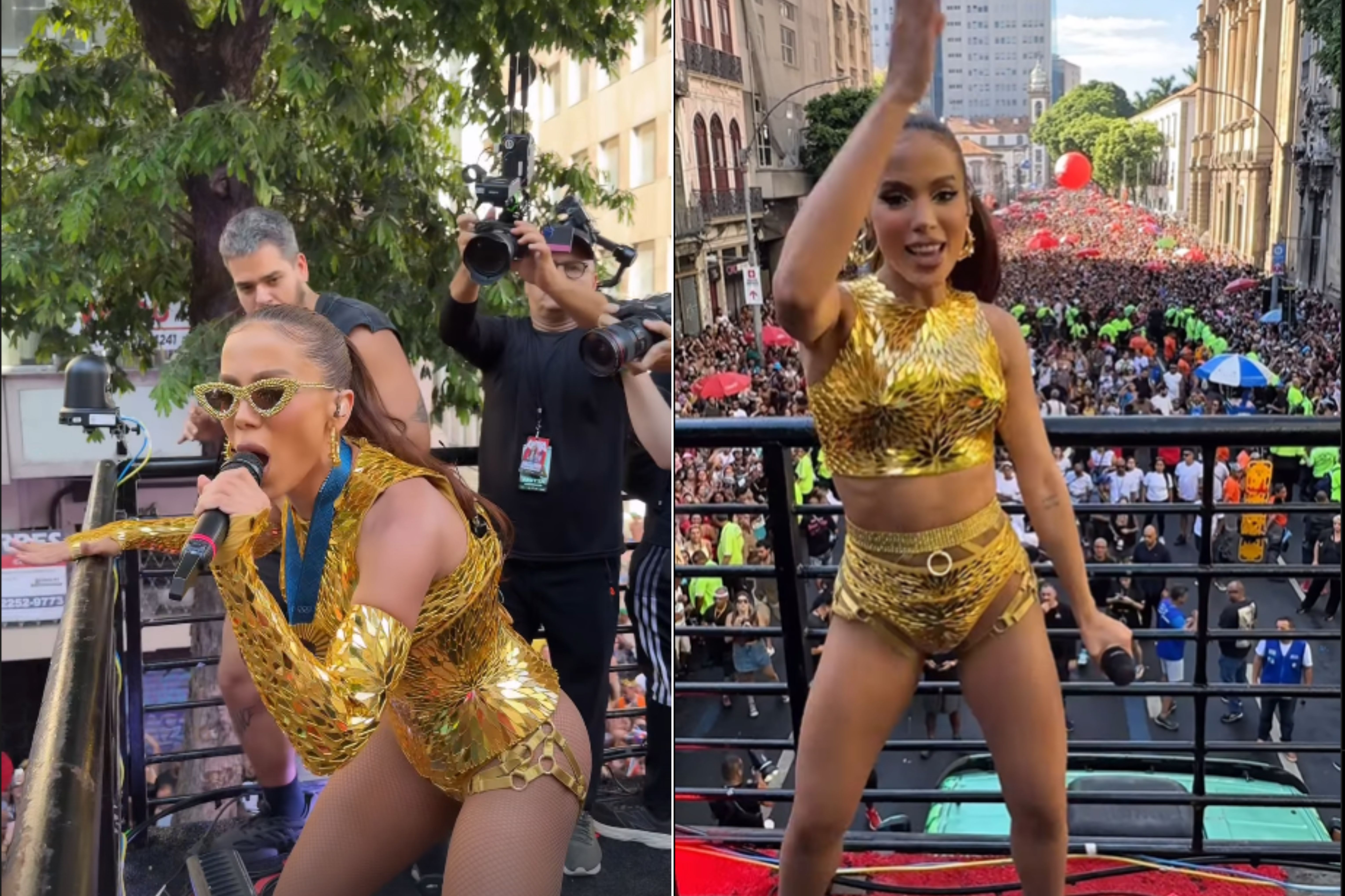 Anitta comanda bloco no Rio com homenagem a Rebeca Andrade. Foto: Instagram/@Anitta