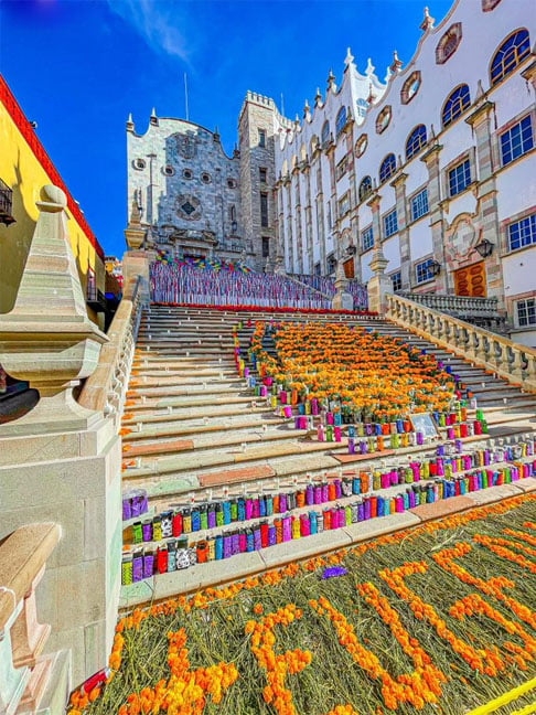 Nas ruas, ornamentações feitas com flores encantam na paisagem, em praças, parques, vias e escadarias.  Reprodução: Flipar