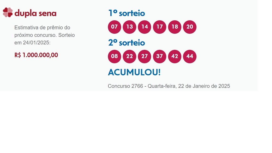 Resultado das loterias. Foto: Reprodução