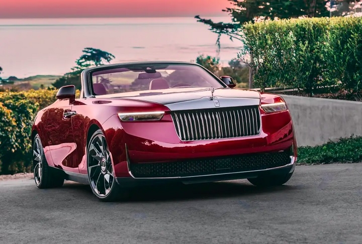 1º) Rolls-Royce Droptail - R$ 181,9 milhões: A Rolls-Royce é conhecida por seus carros de luxo, mas decidiu inovar ao criar um supercarro inspirado em iates. O resultado foi o Droptail, que se tornou o modelo mais caro do mundo. Reprodução: Flipar