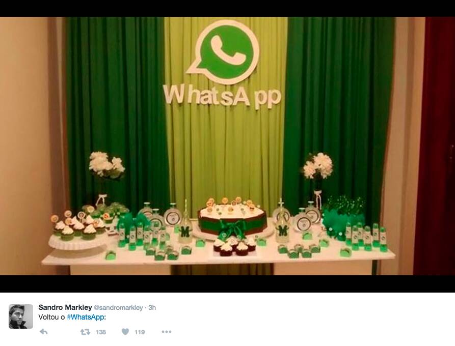 O WhatsApp foi recebido com uma "verdadeira festa" pelos usuários do Twitter. Foto: Reprodução