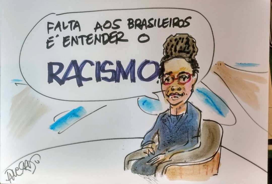 A filósofa Djamila Ribeiro foi caricaturada por Paulo Caruso. Foto: Reprodução/Instagram 04.03.2023