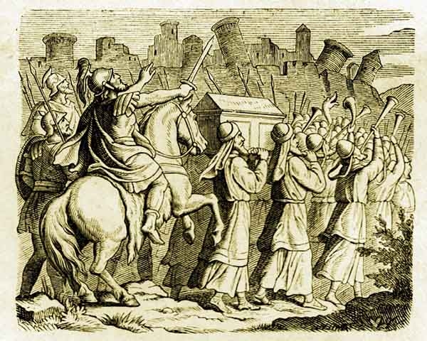 Segundo o relato bíblico, as muralhas de Jericó desabaram após sete dias de procissões e toques de trombetas - um episódio que se tornou símbolo da fé e do poder divino. 
 Reprodução: Flipar