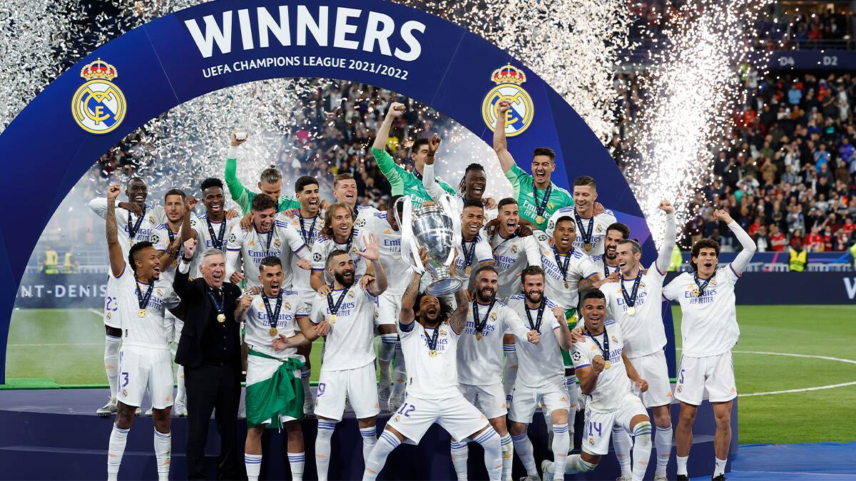 Real Madrid campeão da Champions 2021/22. Foto: Reprodução / Twitter Real Madrid - 28.05.2022