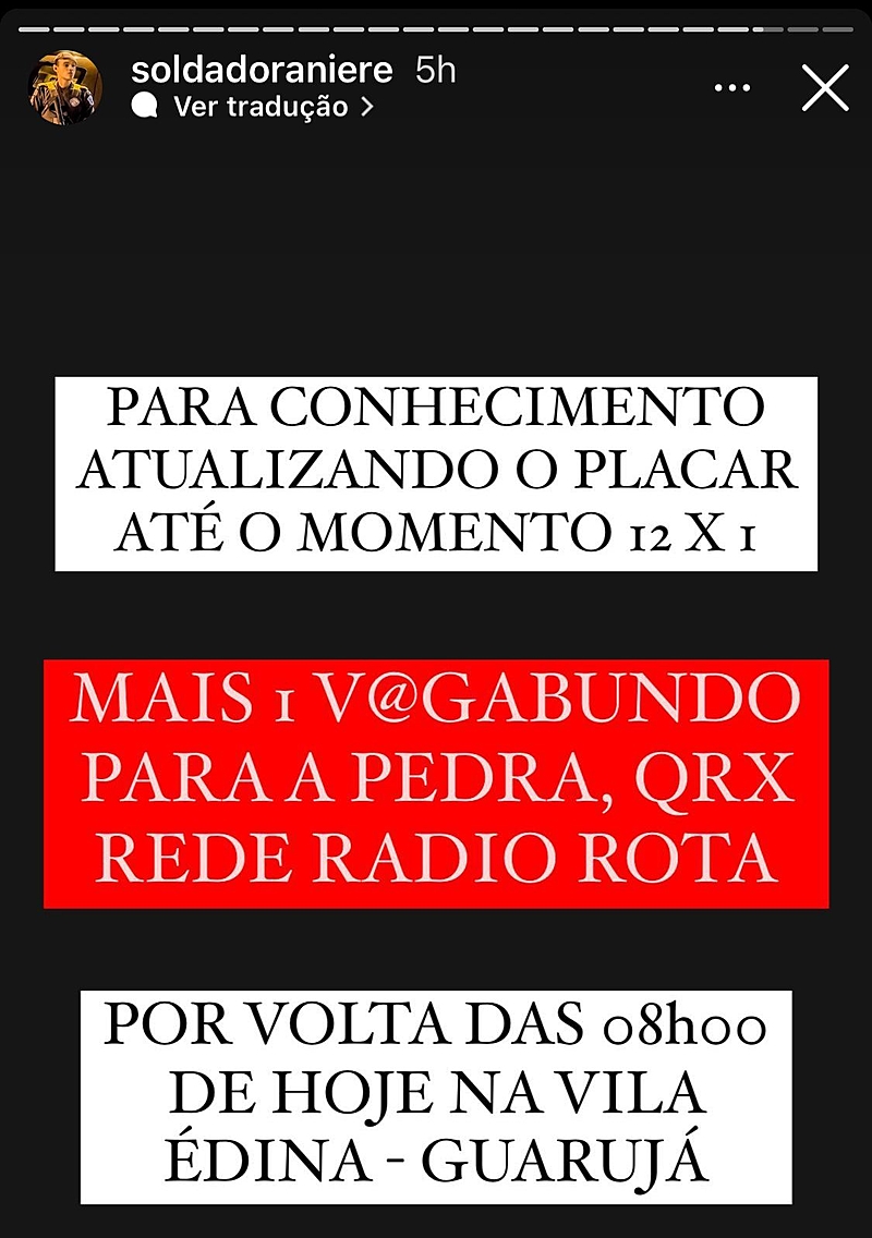  Agentes celebram mortes e fazem placar em Operação no Guarujá. Foto: Reprodução