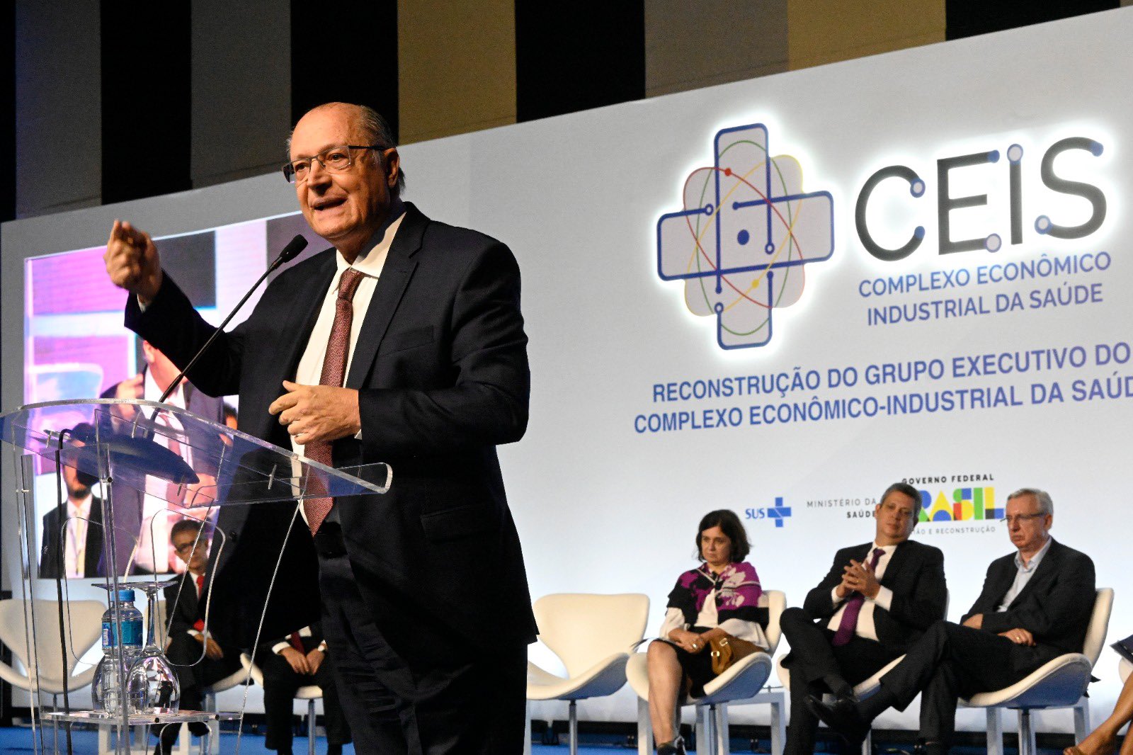 Geraldo Alckmin, ministro do Desenvolvimento, em palestra no CEIS. Foto: Reprodução/Twitter - 03/04/2023