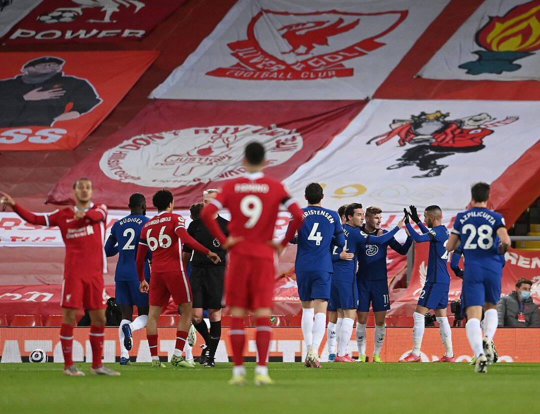 Liverpool x Chelsea. Foto: Reprodução / Instagram