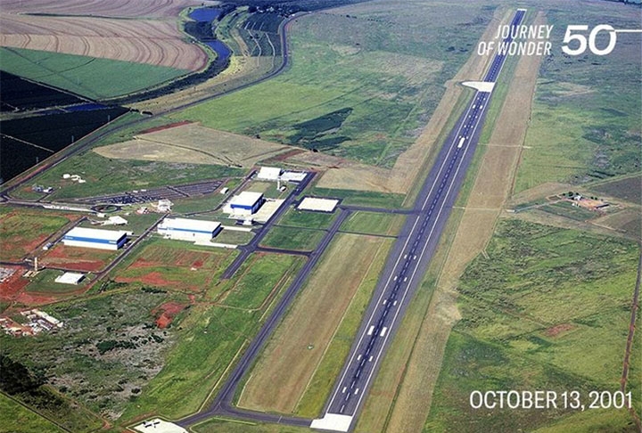 5º - O Aeródromo da Embraer, no município de Gavião Peixoto (SP) , tem a pista mais longa das Américas, com 4.967 metros de extensão. Isso permite receber um Boeing 747. Por sinal, o modelo precisaria usar apenas metade da pista para pousar.  Reprodução: Flipar