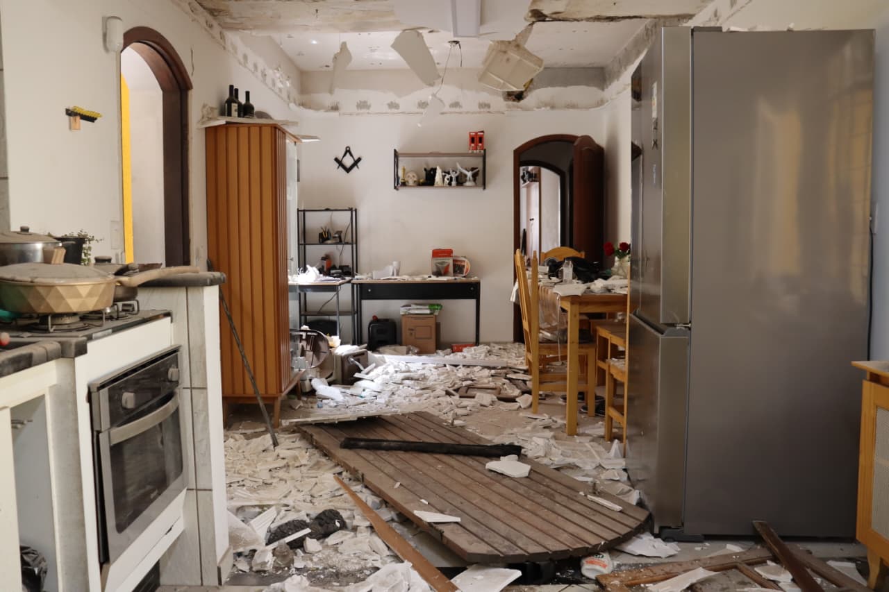 Residência do morador Bruno Medeiros, destruída pela explosão. Foto: Foto: Bruno Barros