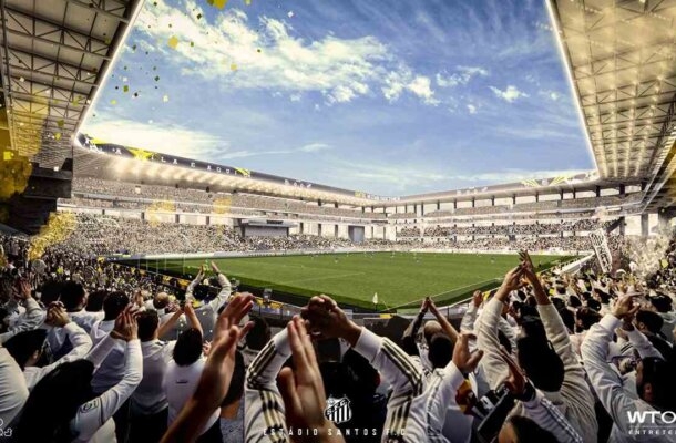 A nova Vila Belmiro poderá receber 30.108 torcedores. Hoje, o estádio tem capacidade para 16.068 lugares. - Foto: Divulgação / Santos FC