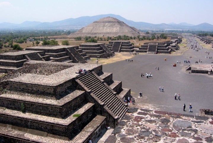 O sítio arqueológico de Teotihuacan é o mais visitado do México. Fica a 40 km da capital.   Reprodução: Flipar