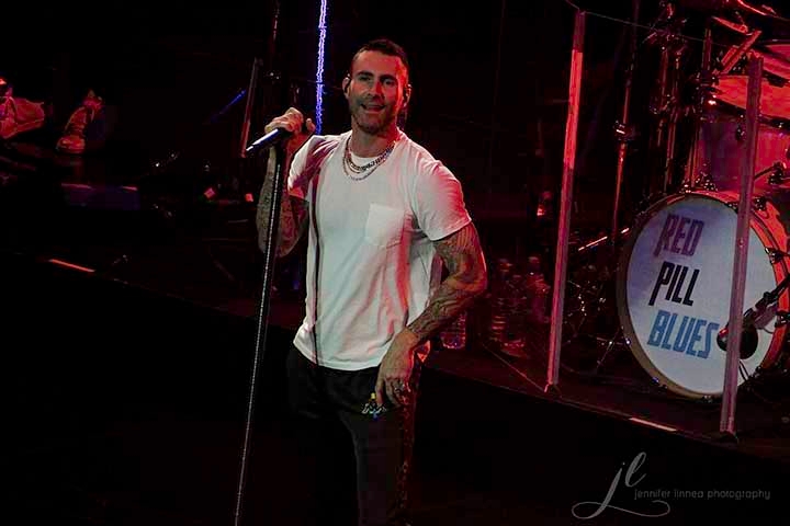 A banda norte-americana, comandada por Adam Levine, esteve no país pela última vez em 2023, durante o festival The Town. 
 Reprodução: Flipar