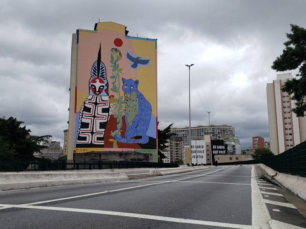 Viaduto do Minhocão é alegria aos olhos dos amantes de grafite. Foto: Reprodução/A Vida no Centro