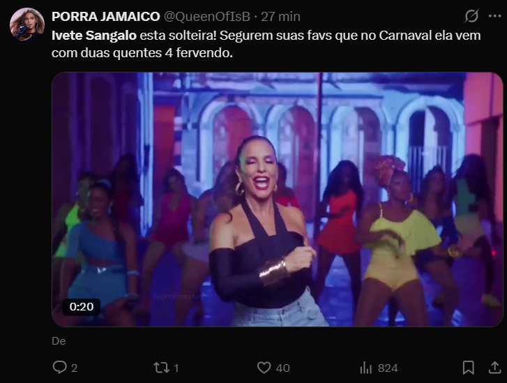 Fãs repercutem término de Ivete Sangalo e Daniel Cady nas redes sociais. Foto: X/Twitter