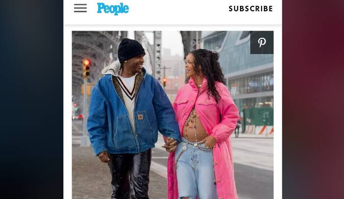 Rihanna exibe barrigão de grávida. Foto: Reprodução/People/@diggzy