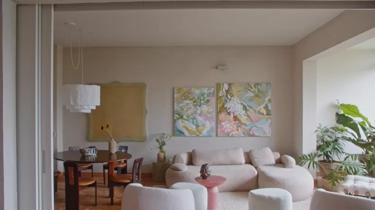 Fernanda Lima e Rodrigo Hilbert mostram apartamento de 150m² Reprodução/Youtube Casa Vogue