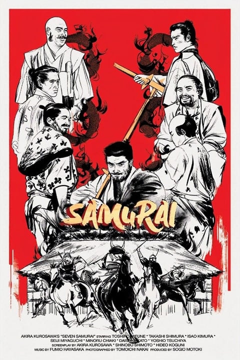 #6. “Os Sete Samurais” (1954): Esse é um clássico do prestigiado diretor japonês Akira Kurosawa. Conta a história de sete samurais que têm a incumbência de proteger uma vila de criminosos que constantemente aterrorizam o lugar e as pessoas que ali vivem. Reprodução: Flipar