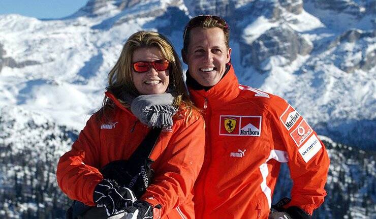 Schumacher e a esposa Divulgação
