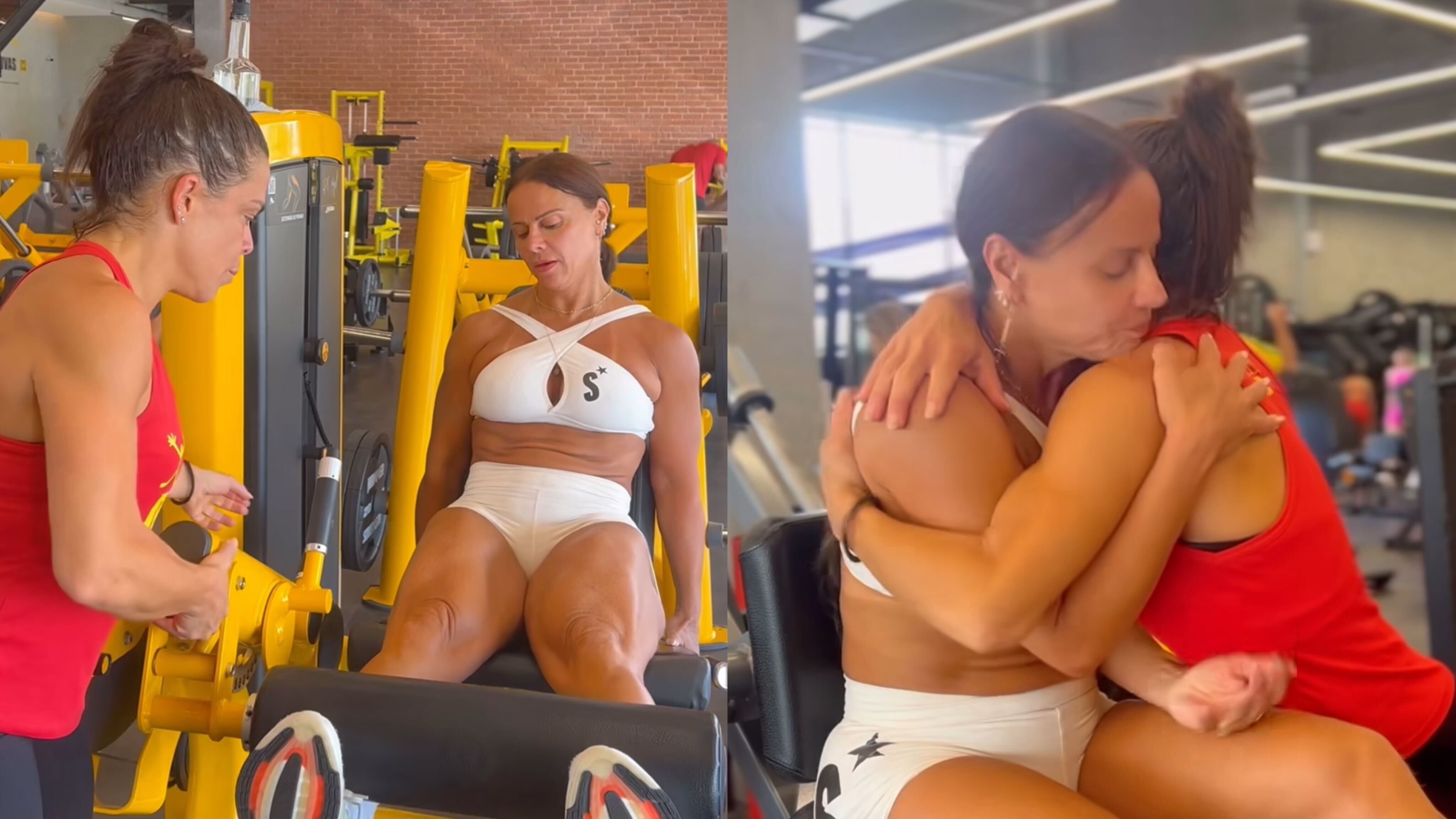 Viviane Araujo abraça personal trainer Reprodução Instagram - 30.1.2024