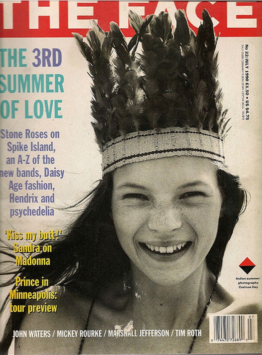 Kate Moss aos 16 anos na capa da The Face; foi o primeiro grande ensaio da modelo. Foto: Reprodução
