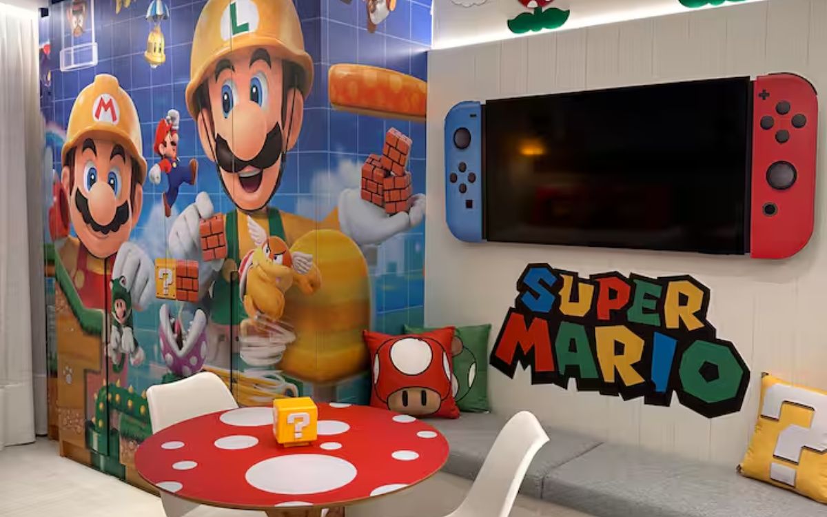 “Apartamento do Super Mario” atrai turistas em Blumenau com temática geek. Foto: Airbnb