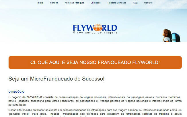 A Flyworld trabalha na comercialização personalizada de viagens nacionais e internacionais, de passagens aéreas, cruzeiros marítimos,  hotéis, locações, assessoria para vistos consulares e de passaportes entre outros serviços - Valor de investimento: R$ 21,8 mil. Foto: Divulgação