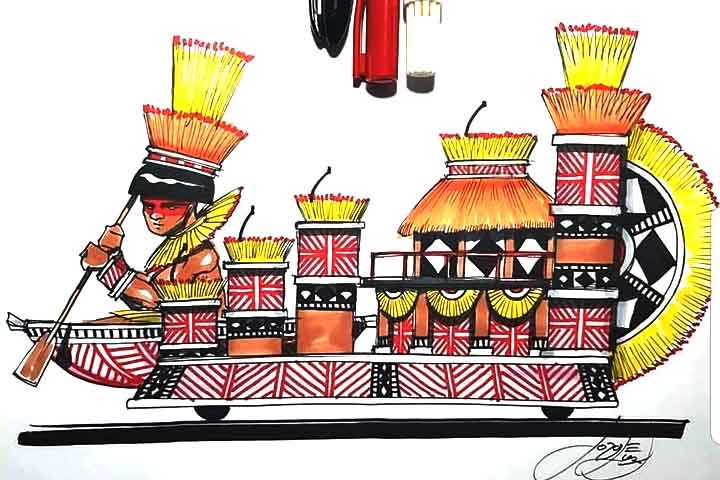 Com a proximidade do Carnaval 2025, curiosidades aguçam os foliões, que são apaixonados pelas escolas de samba. Dentre elas, estão os materiais mais utilizados nas alegorias e como é o processo de criação e confecção desses croquis. Reprodução: Flipar