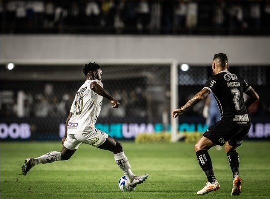 11ª rodada do Campeonato Brasileiro de 2023: Santos 0 x 2 Corinthians, na Vila Belmiro - Gols: Yuri Alberto e Ruan Oliveira (COR) - Foto:  Raul Baretta/ Santos FC.