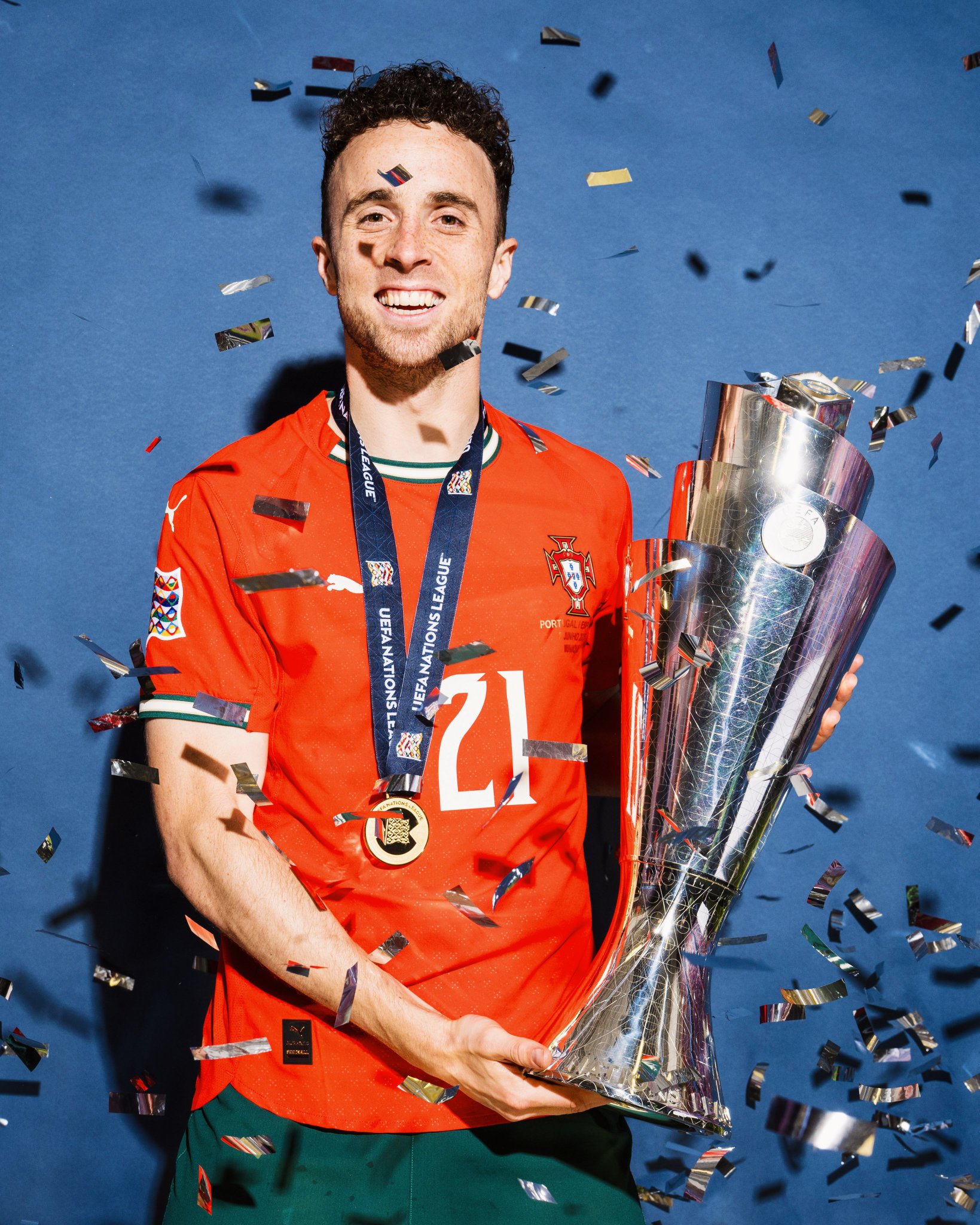 Pela seleção de Portugal, Jota conquistou a Nations League em duas oportunidades. Foto: Reprodução