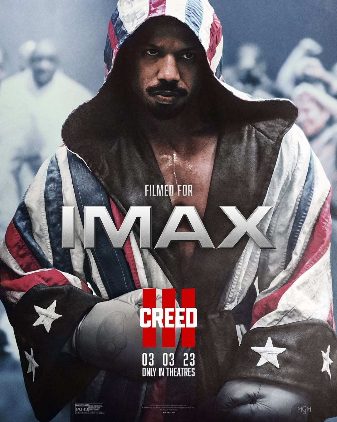 Em “Creed III”, de 2023, além de retornar ao personagem, o ator assumiu a direção do longa, que aborda o reencontro do protagonista com uma figura de seu passado após a aposentadoria.
 Reprodução: Flipar