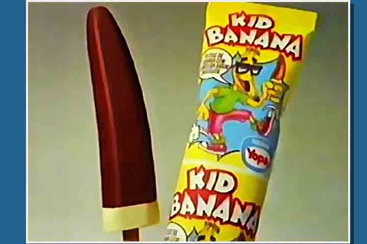 Com formato diferente e sabor bem brasileiro, o Kid Banana também fazia sucesso no auge da marca no Brasil, para a alegria das crianças dos anos 80 e 90.  Reprodução: Flipar