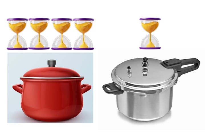 Todos os alimentos preparados na pressão podem também ser feitos em panela comum, só que durante maior tempo de cozimento. 