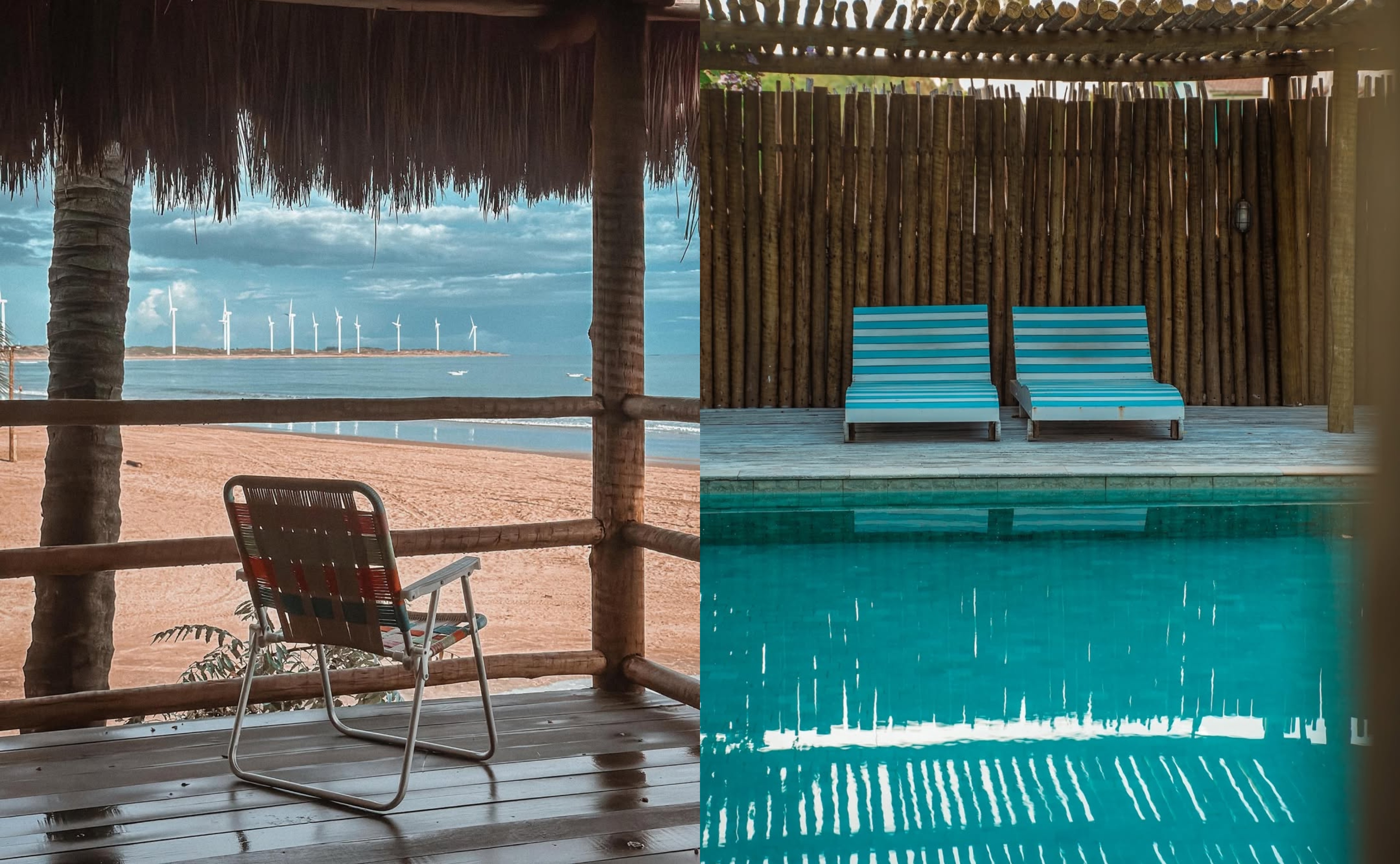 Áreas externas diferentes da Pousada Café Zapata. Foto: Reprodução / Redes Sociais