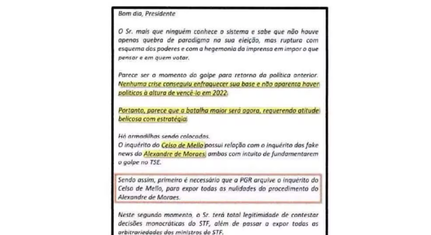 Ramagem insinuando golpe Reprodução