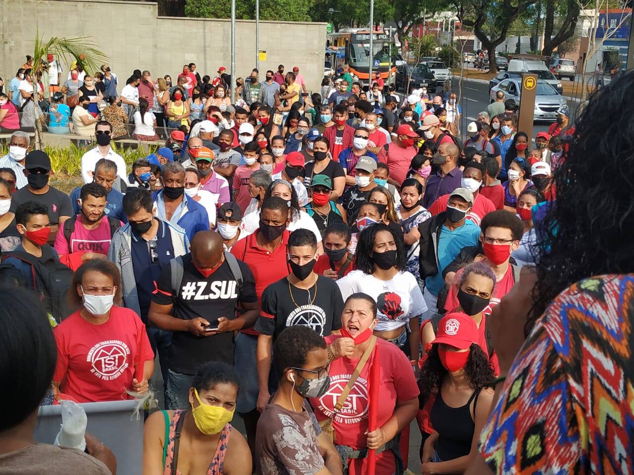 Protesto do MTST contra o despejo de famílias durante a pandemia de Covid-19.. Foto: Divulgação/MTST