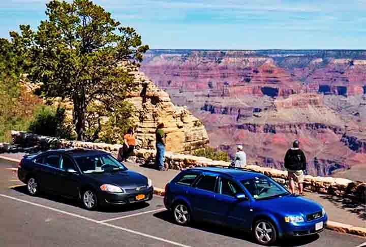 O parque é dividido em duas áreas principais: a Borda Sul (South Rim), mais acessível e com infraestrutura para turistas Reprodução: Flipar