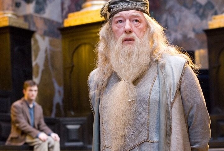 Outra polêmica que deu o que falar na história da franquia foi quando J. K. Rowling, ao participar de um evento em 2007, revelou que o personagem Dumbledore (foto) era gay. Reprodução: Flipar