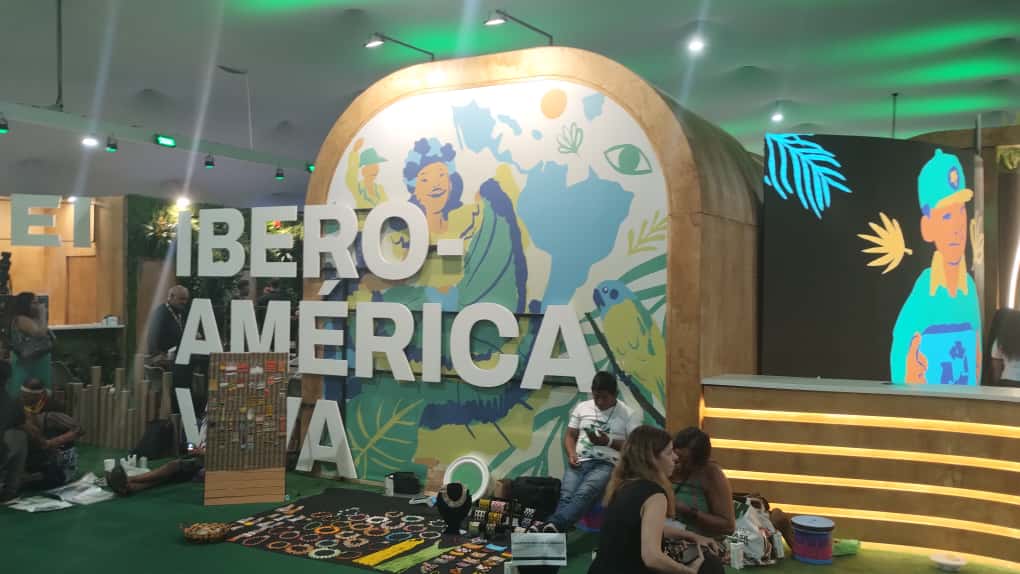 Entrada do espaço Ibero-América Viva.. Foto:  Michelle Valente / enviada especial do Portal iG