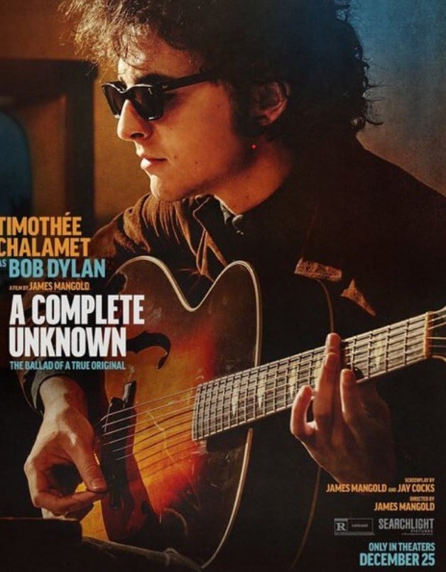 Cinco novos cartazes do filme “Um Completo Desconhecido”, sobre a vida de Bob Dylan, foram lançados. A cinebiografia do cantor, compositor e instrumentista tem o ator Thimothée Chalamet como protagonista. 
 Reprodução: Flipar