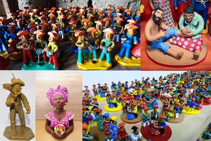 Caruaru, Pernambuco - Famosa pela sua produção de cerâmica popular, especialmente bonecos de barro que representam cenas do folclore nordestino. A cidade tem uma forte ligação com as festividades de São João e a cultura local, com artesãos que mantêm viva a tradição desde a época colonial.
 Reprodução: Flipar
