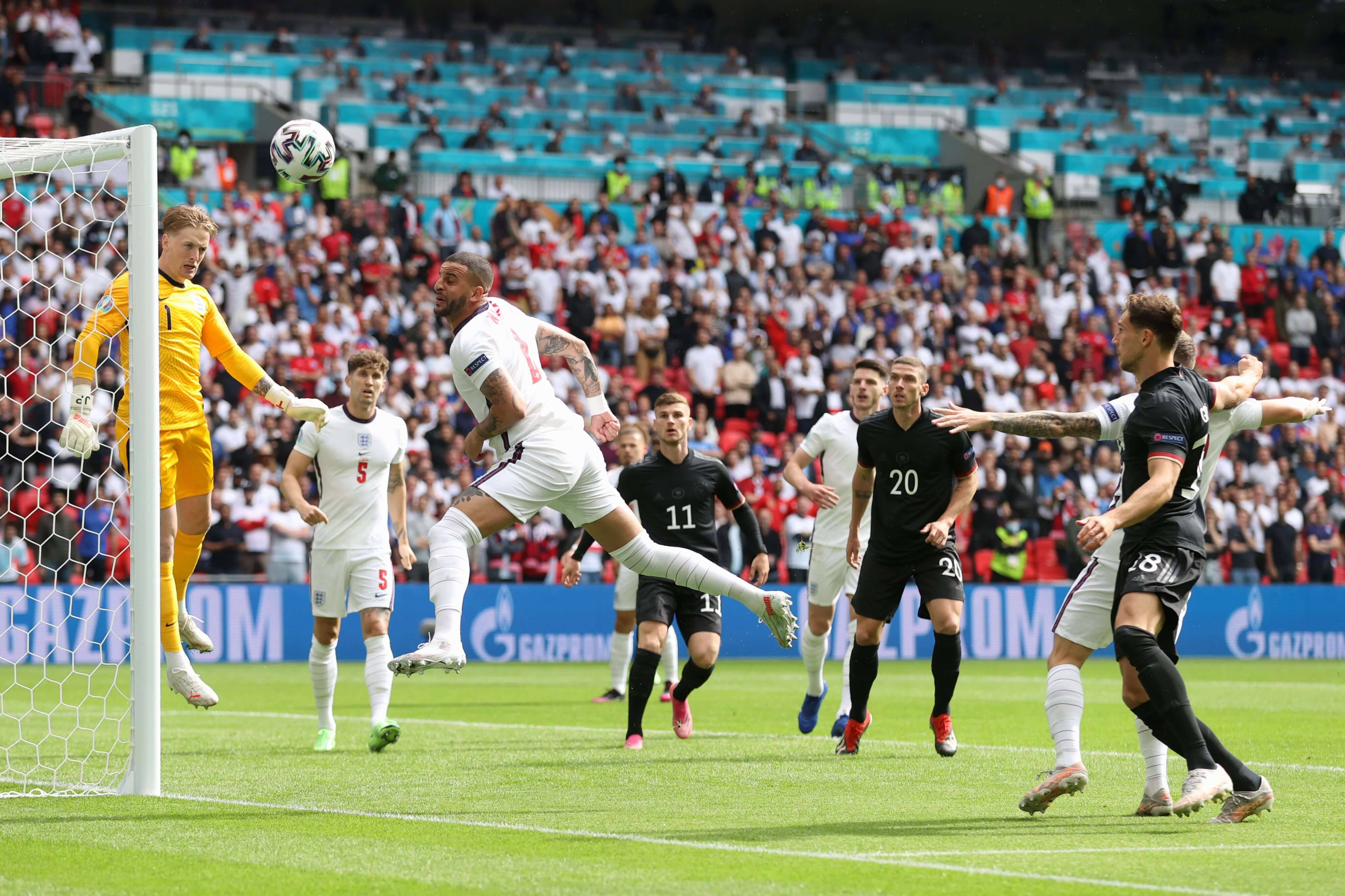 Inglaterra x Alemanha. Foto: Reprodução / Twitter Eurocopa