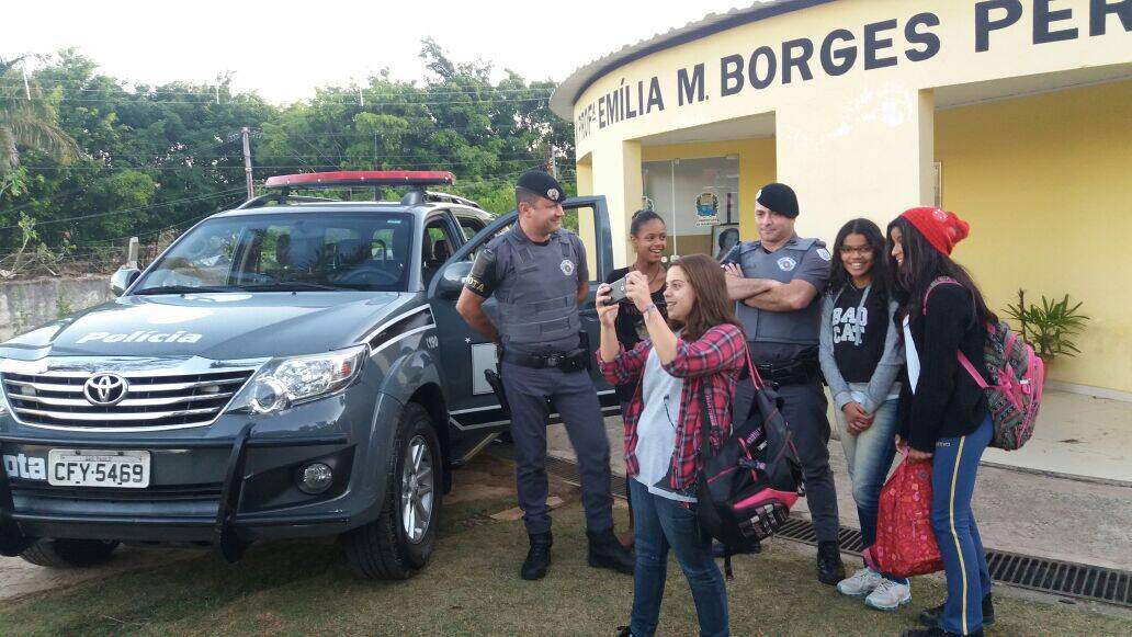 Policiais de ROTA visitam escola pública em São Paulo. Foto: Divulgação/ROTA