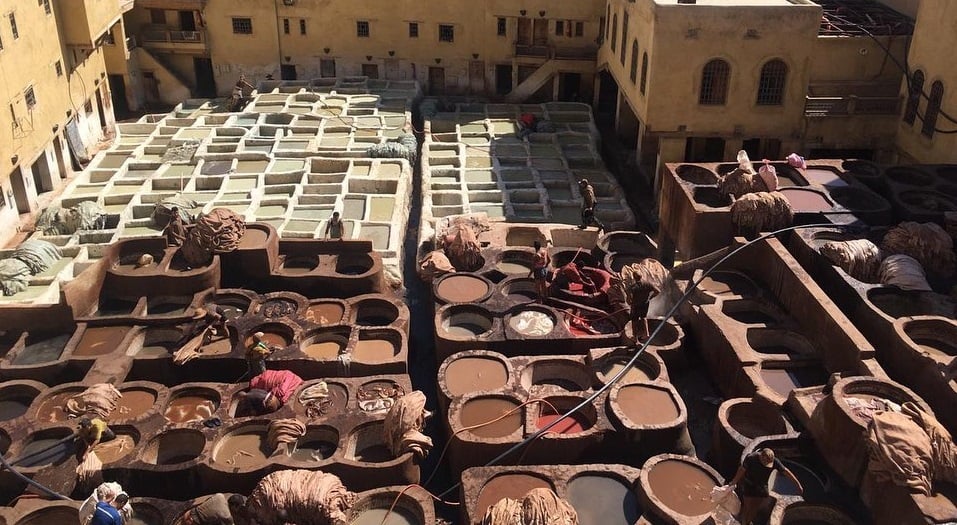 O Curtume de Fez, Chouara Tannery, é um dos mais visitados do Marrocos. Foto: Reprodução/Instagram 04.08.2023