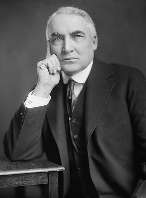 Warren G. Harding - Morreu em 2 de agosto de 1923, aos 57 anos, ao sofrer um ataque cardíaco.  Reprodução: Flipar