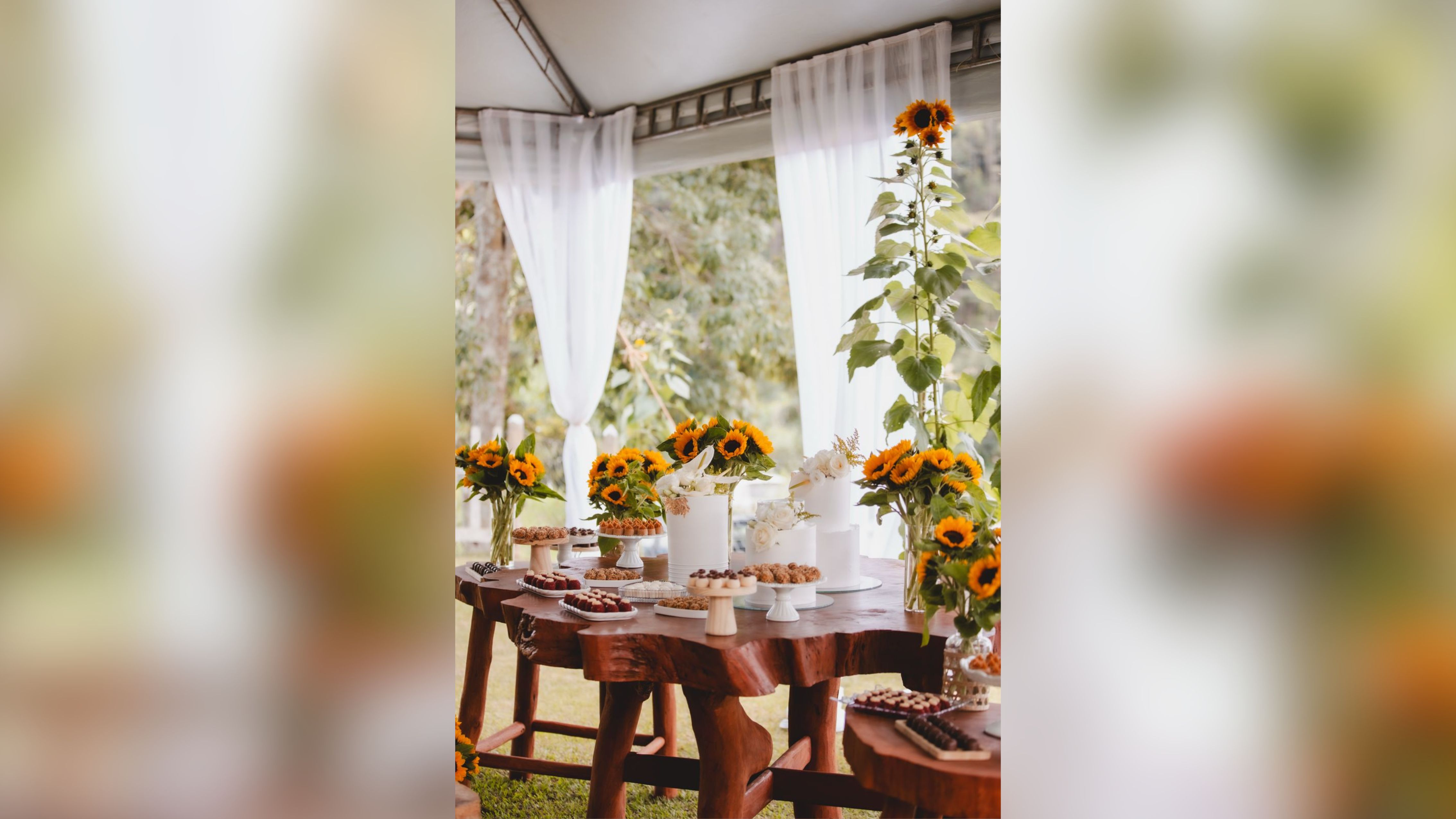 Decoração do casamento com as flores. Foto: Arquivo pessoal